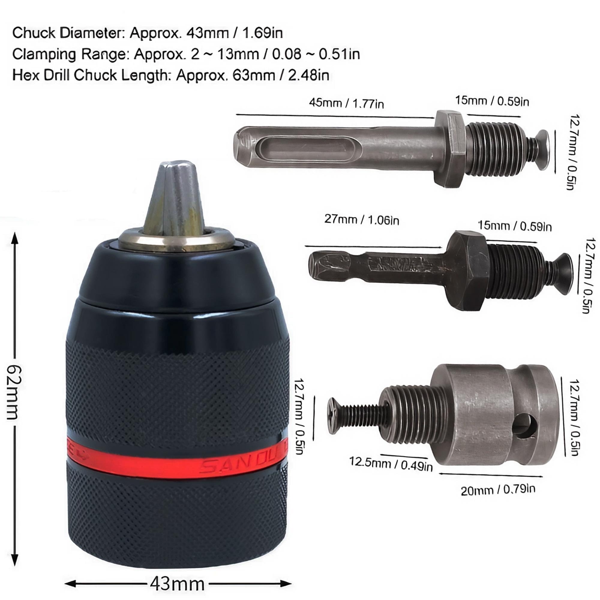 4Pcs 2-13mm Keyless Metal Dril - Micro Screwdriver Kit recension och pris