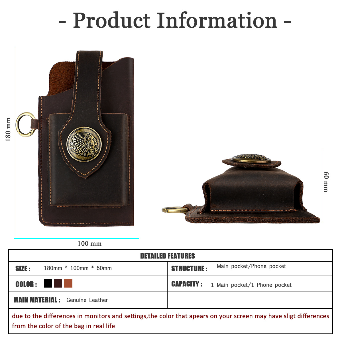 Men Leather Belt Loop Phone Po - Edc Carry Belt Leather recension och pris